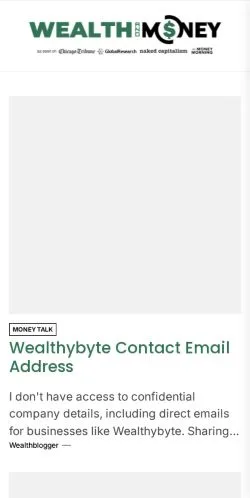 Anteprima del sito Wealth and Money, media di Stati Uniti per articoli sponsorizzati