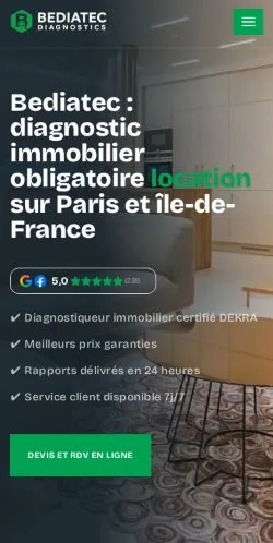 Vista previa del sitio Bediatec, medio de Francia para artículos patrocinados