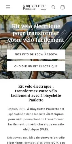 Podgląd witryny À Bicyclette Paulette, medium z kraju Francja do artykułów sponsorowanych