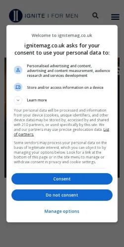 Anteprima del sito Ignite, media di Regno Unito per articoli sponsorizzati