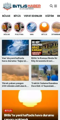 Podgląd witryny Bitlis Haber, medium z kraju Turcja do artykułów sponsorowanych