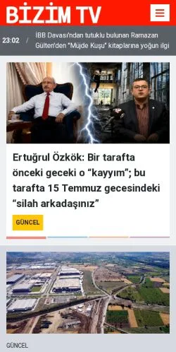 스폰서 기사용 튀르키예 매체 Bizim Tv 사이트 미리보기