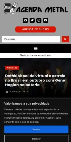 Anteprima del sito Agenda Metal, media di Brasile per articoli sponsorizzati