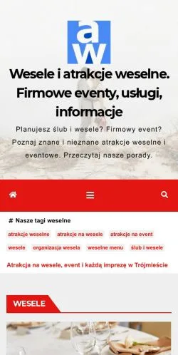 Anteprima del sito Atrakcje Weselne, media di Polonia per articoli sponsorizzati