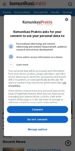 Anteprima del sito Komunikasi Praktis, media di Stati Uniti per articoli sponsorizzati