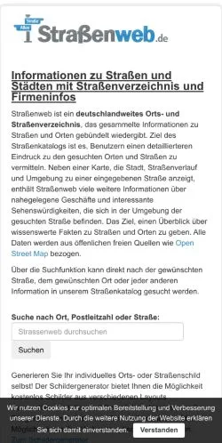 스폰서 기사용 독일 매체 Straßenweb 사이트 미리보기