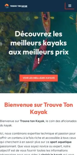 Anteprima del sito Trouve Ton Kayak, media di Francia per articoli sponsorizzati
