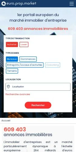 스폰서 기사용 프랑스 매체 Europropmarket 사이트 미리보기