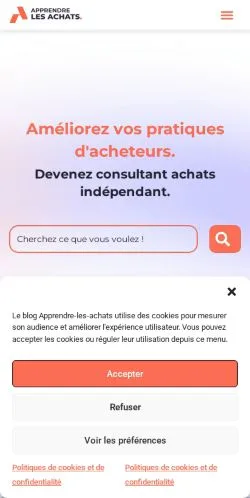 Podgląd witryny Apprendre Les Achats, medium z kraju Francja do artykułów sponsorowanych