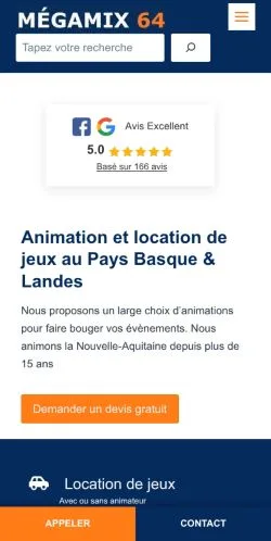 スポンサード記事向けのフランスメディア、Mégamix 64のサイトプレビュー