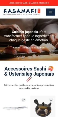 スポンサード記事向けのフランスメディア、Kasamakiのサイトプレビュー