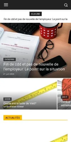 スポンサード記事向けのフランスメディア、Le Quotidien Globalのサイトプレビュー