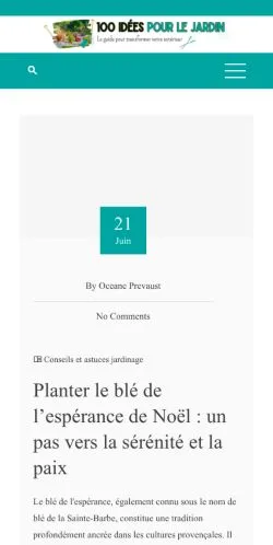 Anteprima del sito 100 Idées Pour Le Jardin, media di Francia per articoli sponsorizzati