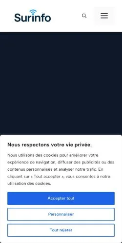 Pré-visualização do site Surinfo, meio de França para artigos patrocinados