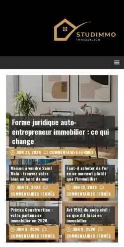 Aperçu du site Studimmo, média de France pour articles sponsorisés