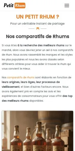 Preview of the Petit Rhum website, a media outlet in France for sponsored articles