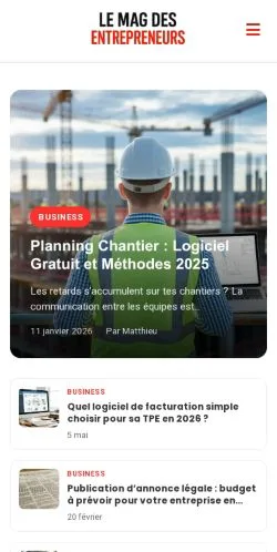 Anteprima del sito Le Mag des Entrepreneurs, media di Francia per articoli sponsorizzati