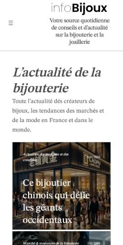 Anteprima del sito Info Bijoux, media di Francia per articoli sponsorizzati