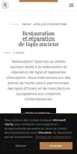 Anteprima del sito Restauration Tapis Paris, media di Francia per articoli sponsorizzati