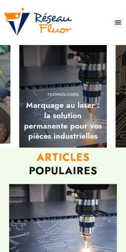 Vista previa del sitio Réseau Fluor, medio de Francia para artículos patrocinados