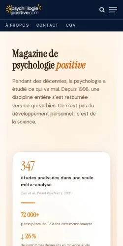 Anteprima del sito Psychologie-Positive, media di Francia per articoli sponsorizzati