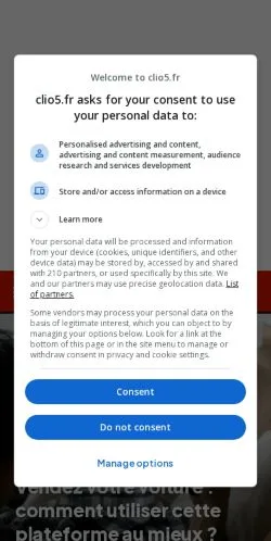 スポンサード記事向けのフランスメディア、CLIO5のサイトプレビュー