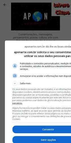스폰서 기사용 브라질 매체 Aponarte 사이트 미리보기