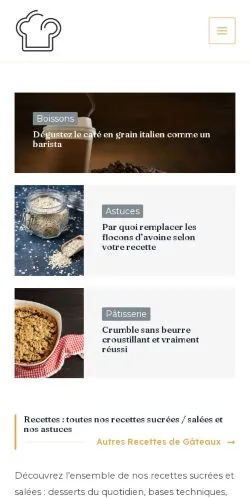 스폰서 기사용 프랑스 매체 Recette De Pâtisserie 사이트 미리보기