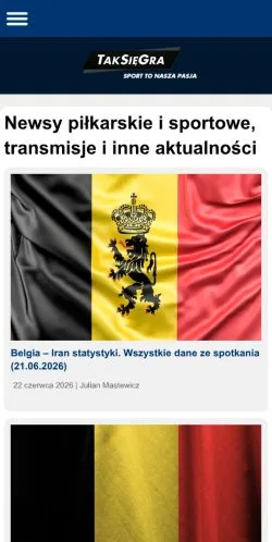 Podgląd witryny TakSieGra, medium z kraju Polska do artykułów sponsorowanych