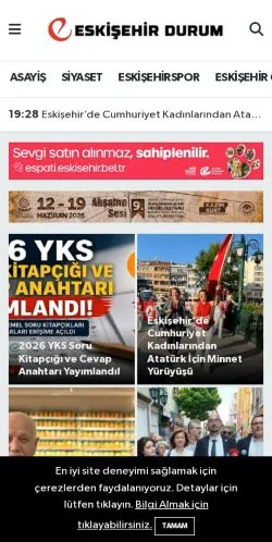 Anteprima del sito Eskişehir Durum, media di Turchia per articoli sponsorizzati