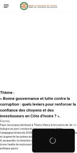 Preview of the Agence Ivoirienne De Presse website, a media outlet in France for sponsored articles