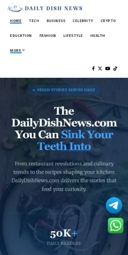 Anteprima del sito DailyDishNews, media di Stati Uniti per articoli sponsorizzati
