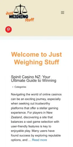 Anteprima del sito Just Weighing Stuff, media di Stati Uniti per articoli sponsorizzati