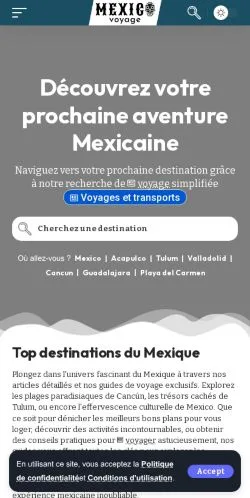 Anteprima del sito Voyage au Mexique, media di Francia per articoli sponsorizzati