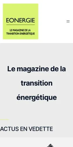 Anteprima del sito Eonergie, media di Francia per articoli sponsorizzati