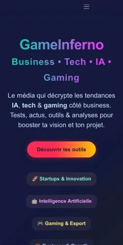 Anteprima del sito Gameinferno, media di Francia per articoli sponsorizzati