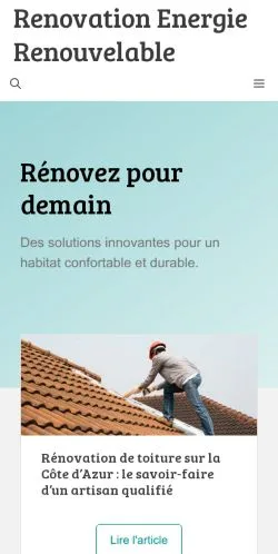 Anteprima del sito Renovation Energie Renouvelable, media di Francia per articoli sponsorizzati