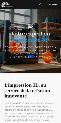 Preview of the Votre expert en Impression 3D website, a media outlet in France for sponsored articles