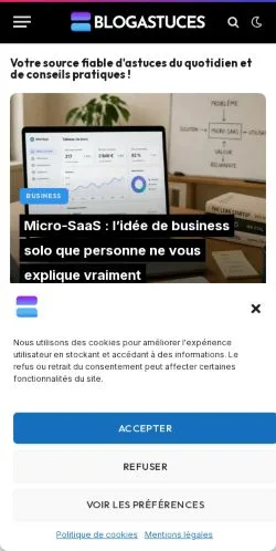 Anteprima del sito Blogastuces, media di Francia per articoli sponsorizzati