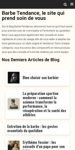 Anteprima del sito Barbe Tendance, media di Francia per articoli sponsorizzati