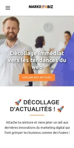 Anteprima del sito Markeonbiz, media di Francia per articoli sponsorizzati