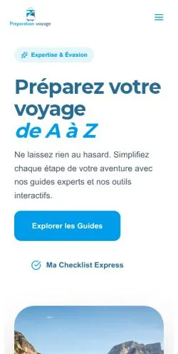 Anteprima del sito Préparation Voyage, media di Francia per articoli sponsorizzati