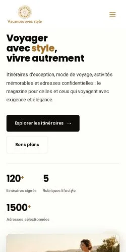 Vista previa del sitio Vacances Avec Style, medio de Francia para artículos patrocinados