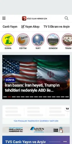 Forhåndsvisning af TV5 Haber, medie fra Tyrkiet til sponsorerede artikler