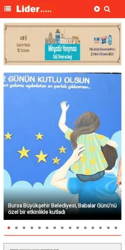 Vista previa del sitio Lider Bursa, medio de Turquía para artículos patrocinados