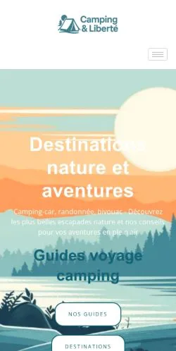 Anteprima del sito Camping & Liberté, media di Francia per articoli sponsorizzati