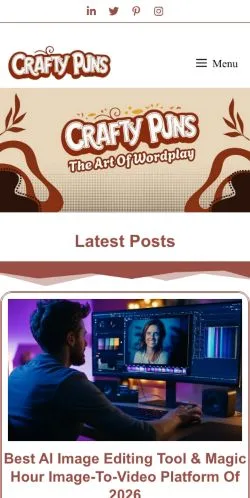 Aperçu du site Crafty Puns, média de États-Unis pour articles sponsorisés
