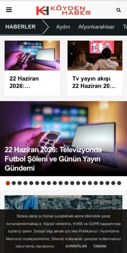 Anteprima del sito Koydenhaber, media di Stati Uniti per articoli sponsorizzati