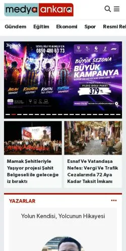 Anteprima del sito Medya Ankara, media di Turchia per articoli sponsorizzati