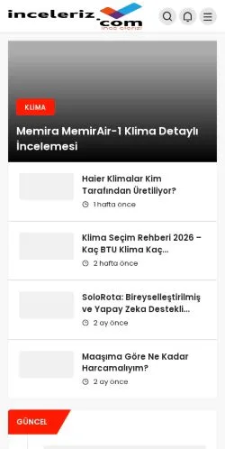 스폰서 기사용 튀르키예 매체 İnceleriz Tüketici 사이트 미리보기